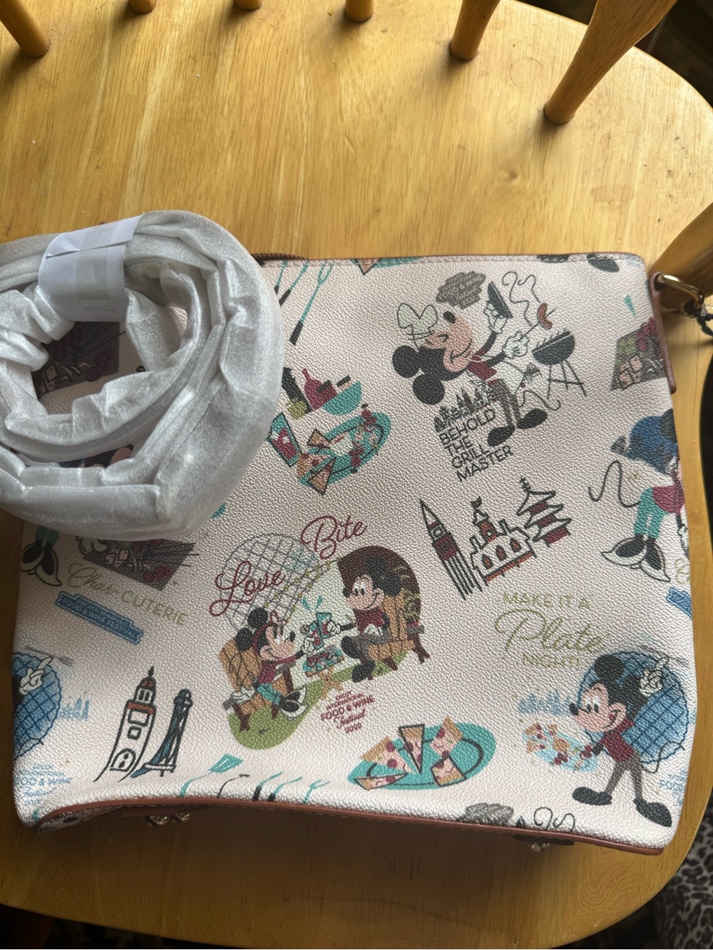 Dooney & Bourke Pink Multicolor Disney Travel Print Crossbody - Picture 4 of 8